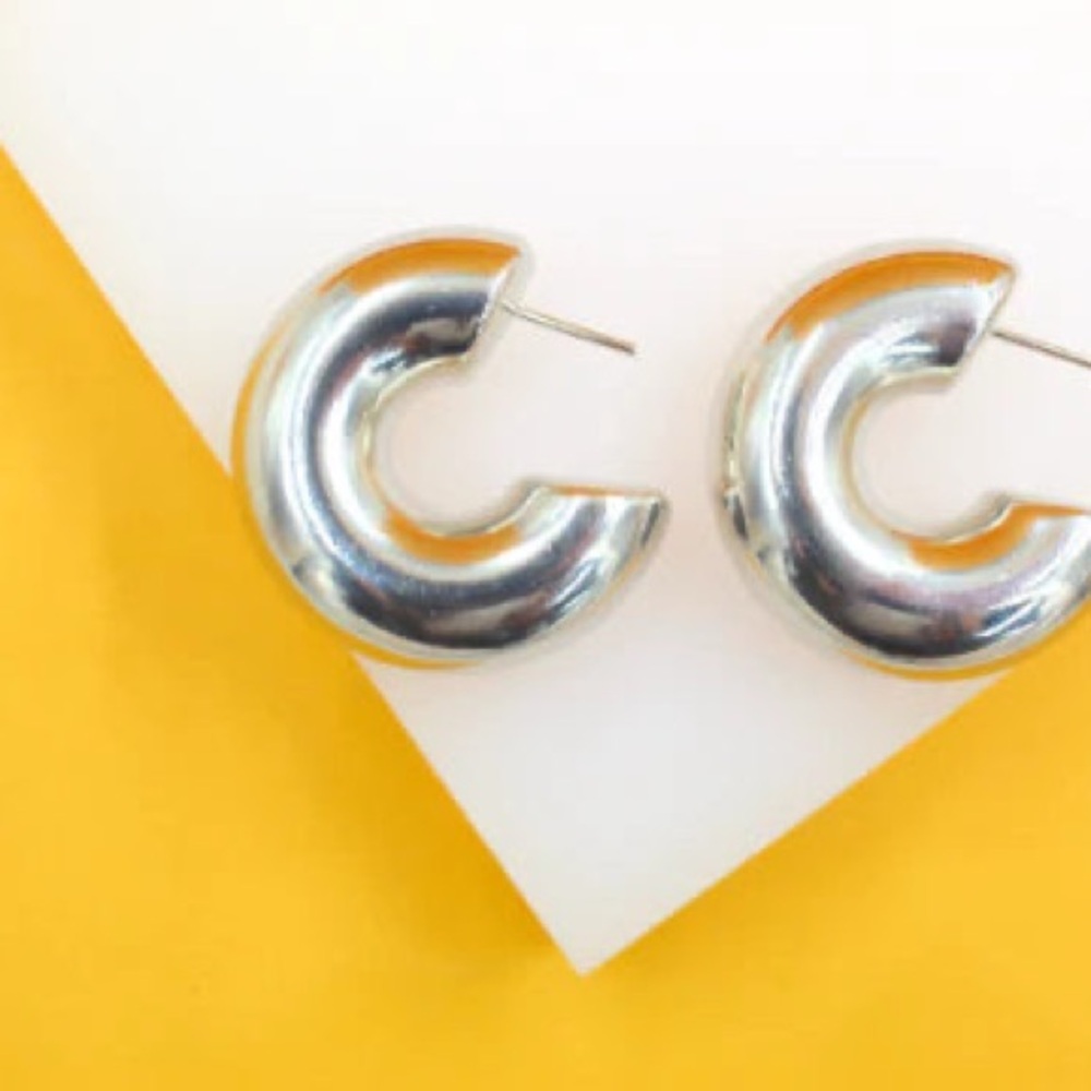 Bold Silver Hoop Earrings